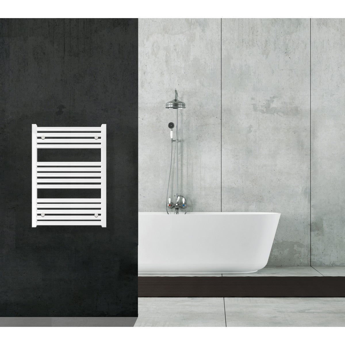 Aquecedor de toalhas para radiador 80x60 branco distância central 55 cm 