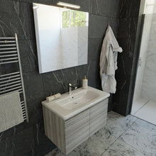 Carica l'immagine nel visualizzatore di Gallery, Mobile Bagno Sospeso 80cm Eucalipto Grigio Con Sportelli DUO-219-EG
