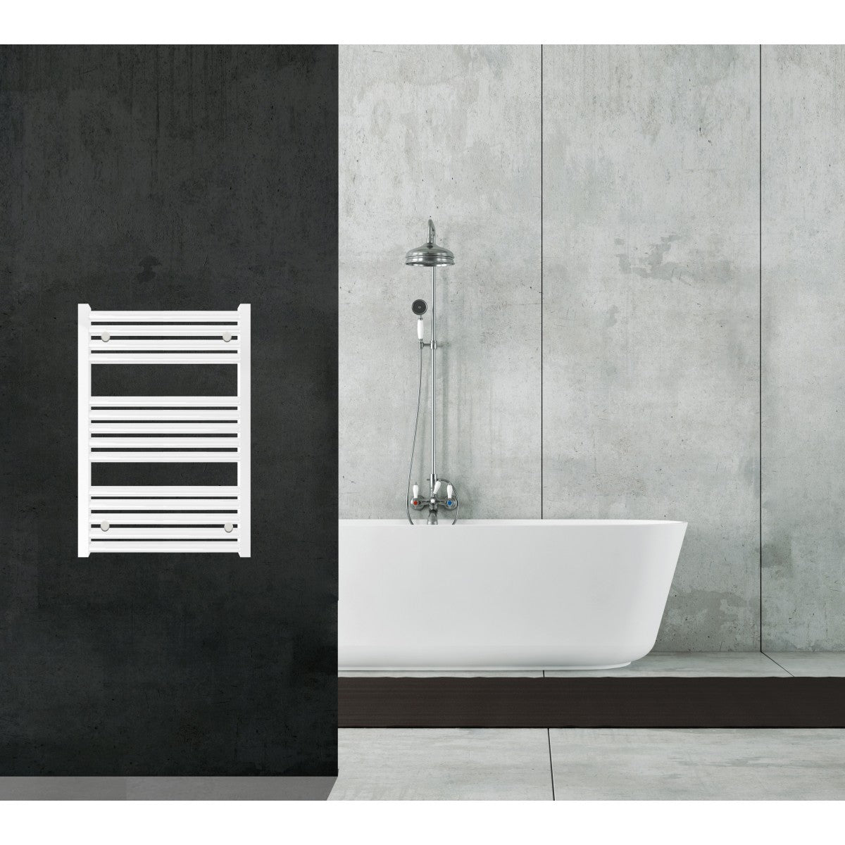 Aquecedor de Toalhas Radiador 80x55 Branco Distância Central 50 cm 