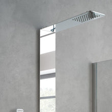 Carica l&#39;immagine nel visualizzatore di Gallery, Colonna Doccia PIEMONTE In Acciaio Inox Effetto Specchio Silver Con Mensola
