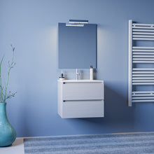 Carica l&#39;immagine nel visualizzatore di Gallery, Mobile Bagno Sospeso Bianco 60cm Con Specchio ALBA-60
