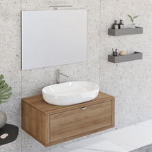 Carica l&#39;immagine nel visualizzatore di Gallery, Mobile Bagno Sospeso 80cm Rovere Farnia Con Specchio DOMINO
