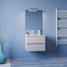 Carica l&#39;immagine nel visualizzatore di Gallery, Mobile Bagno Sospeso Bianco 60 Cm Con Specchio ALBA-60
