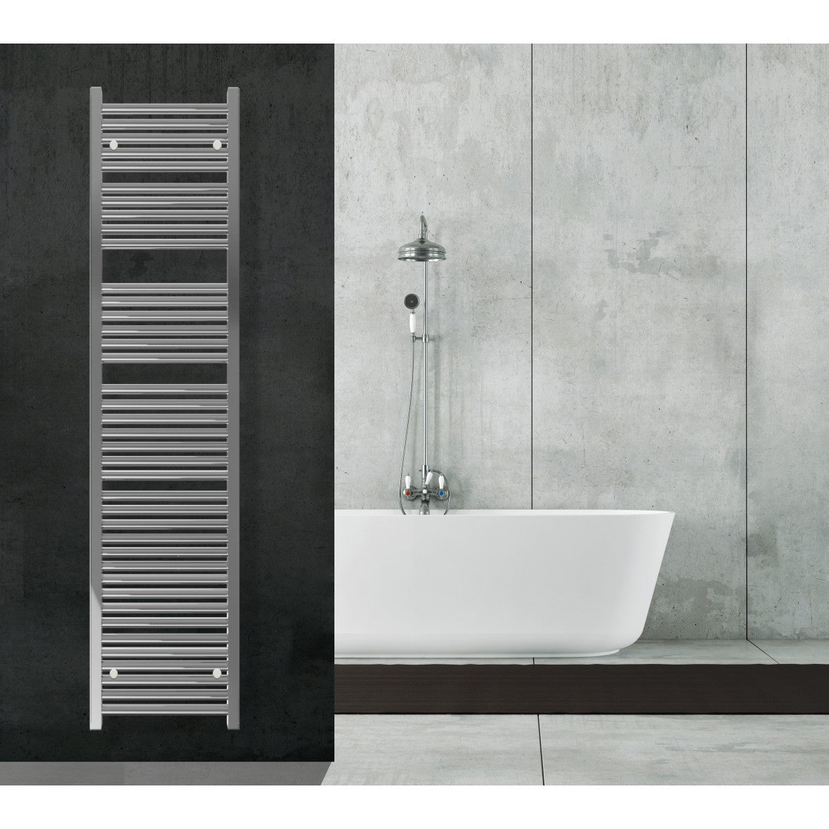 Aquecedor de toalhas para radiador 180x50 cromado distância central 45 cm