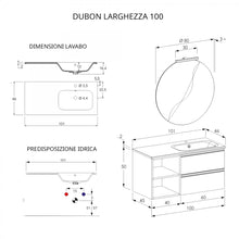 Carregar imagem no visualizador da galeria, Armário de banheiro suspenso de 100 cm com prateleira à esquerda e espelho de carvalho da DUBON 

