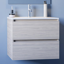 Carica l&#39;immagine nel visualizzatore di Gallery, Mobile Bagno Sospeso Bianco 60 Cm Con Specchio ALBA-60

