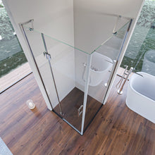 Carregar imagem no visualizador da galeria, Box de Chuveiro com Duas Laterais Fixas, Porta Abrindo, Sem Perfis, 8mm H195 REGINA
