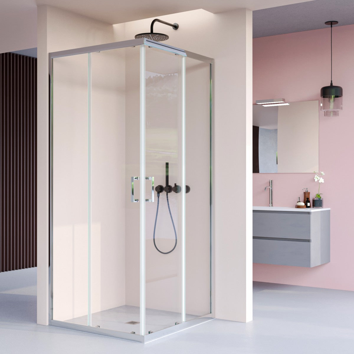 Box Doccia Due Lati Trasparente Anticalcare H195 6mm ADRY Box Doccia Due Lati Trasparente Anticalcare H195 6mm ADRY
