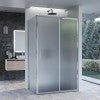 Carregar imagem no visualizador da galeria, Box de banho de dois lados com porta de correr em vidro fosco de 6 mm H195 AGATA
