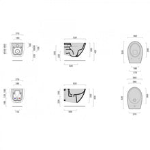 Carica l&#39;immagine nel visualizzatore di Gallery, Coppia Sanitari Sospesi Colore Bianco Serie Comfy Wc rimless con coprivaso slim rallentato e bidet monoforo sospesi per installazione a muro serie Comfy
