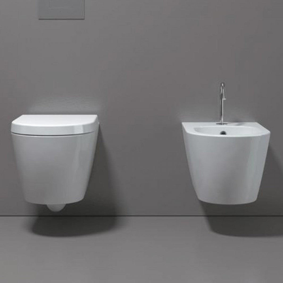 Par de Louças Sanitárias de Parede, Cor Branca, Série Landra 
