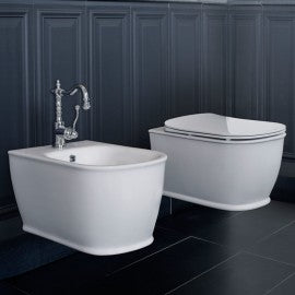 Par de Louças Sanitárias de Parede, Cor Branca, Série Elegante 