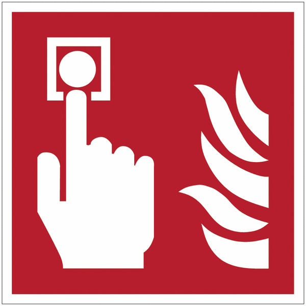 Placas de alarme de incêndio ISO 7010 “Botão de alarme de incêndio 15x20”