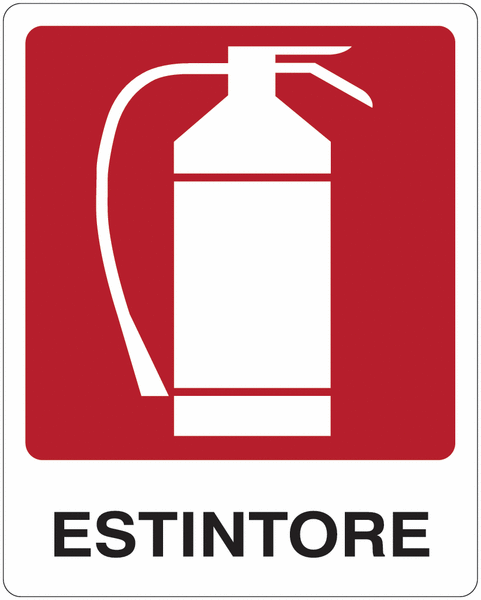 Placas de advertência de extintor de incêndio