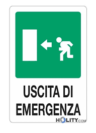 Etiqueta autoadesiva para saída de emergência, formato 220x100 mm