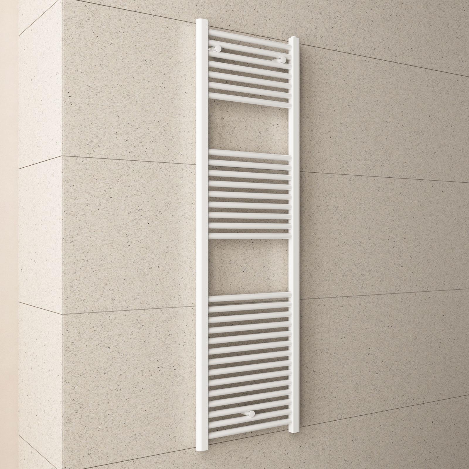 Toalheiro aquecido branco 1500x450 com distância central de 400 mm