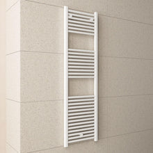 Carregar imagem no visualizador da galeria, Toalheiro aquecido branco 1500x450 com distância central de 400 mm
