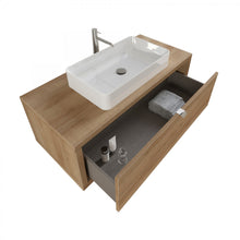 Carica l'immagine nel visualizzatore di Gallery, Mobile Bagno Sospeso 110cm Finitura Rovere Farnia Con Specchio DOMINO
