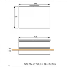 Carregar imagem no visualizador da galeria, Armário de banheiro suspenso em lariço branco MOOD-756 com pia de cerâmica de 100 cm
