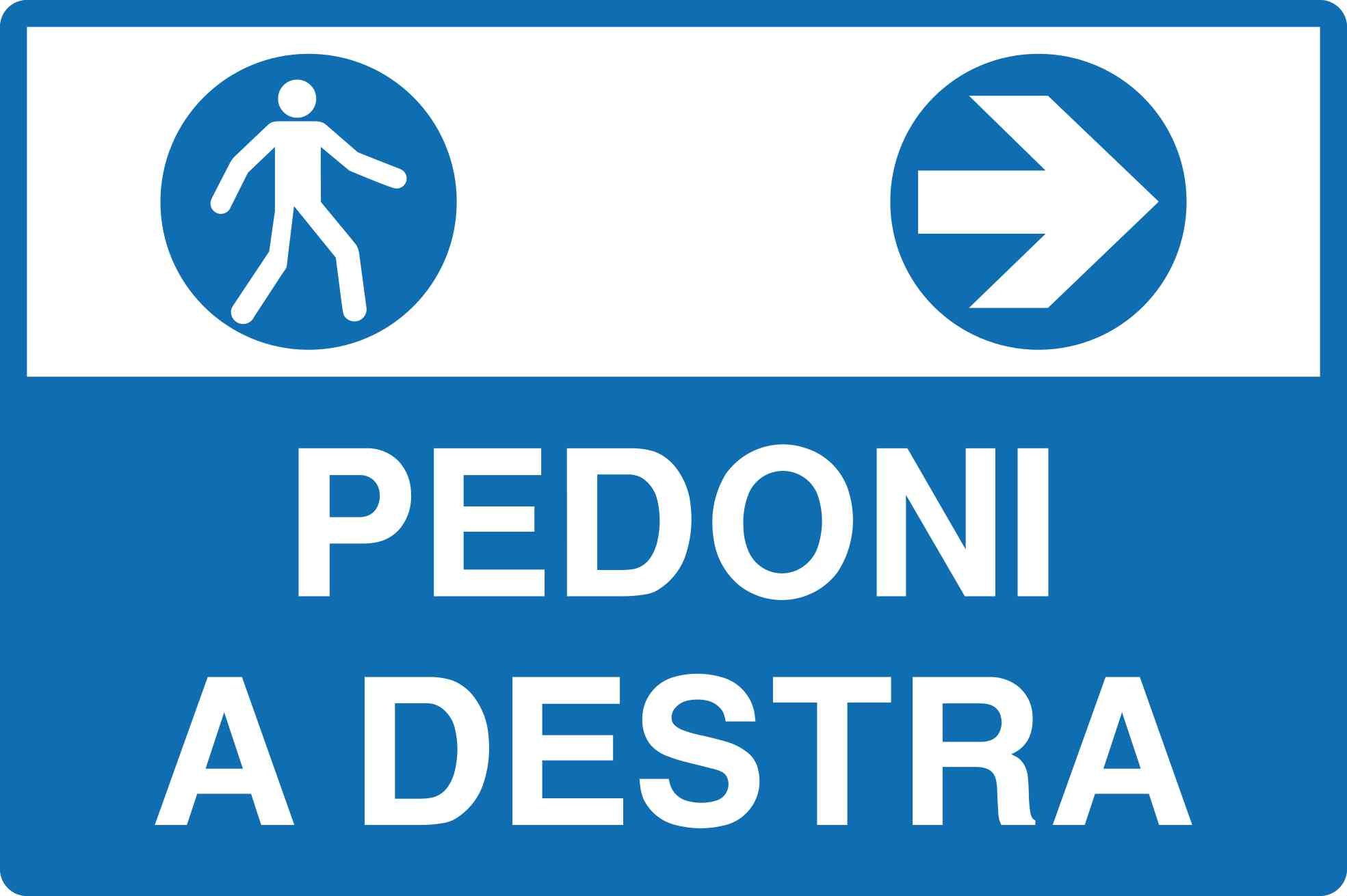 Placa de alumínio 50x33,3 cm pedestres à direita