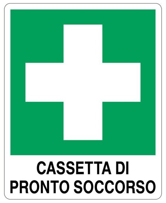 Placa de 'kit de primeiros socorros'