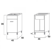 Carregar imagem no visualizador da galeria, Armário de lavanderia 50x45 branco fosco com coluna de ABS
