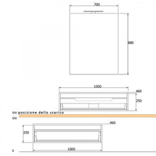 Carregar imagem no visualizador da galeria, Armário de banheiro suspenso de 120 cm com efeito de madeira de carvalho escuro Duo 192
