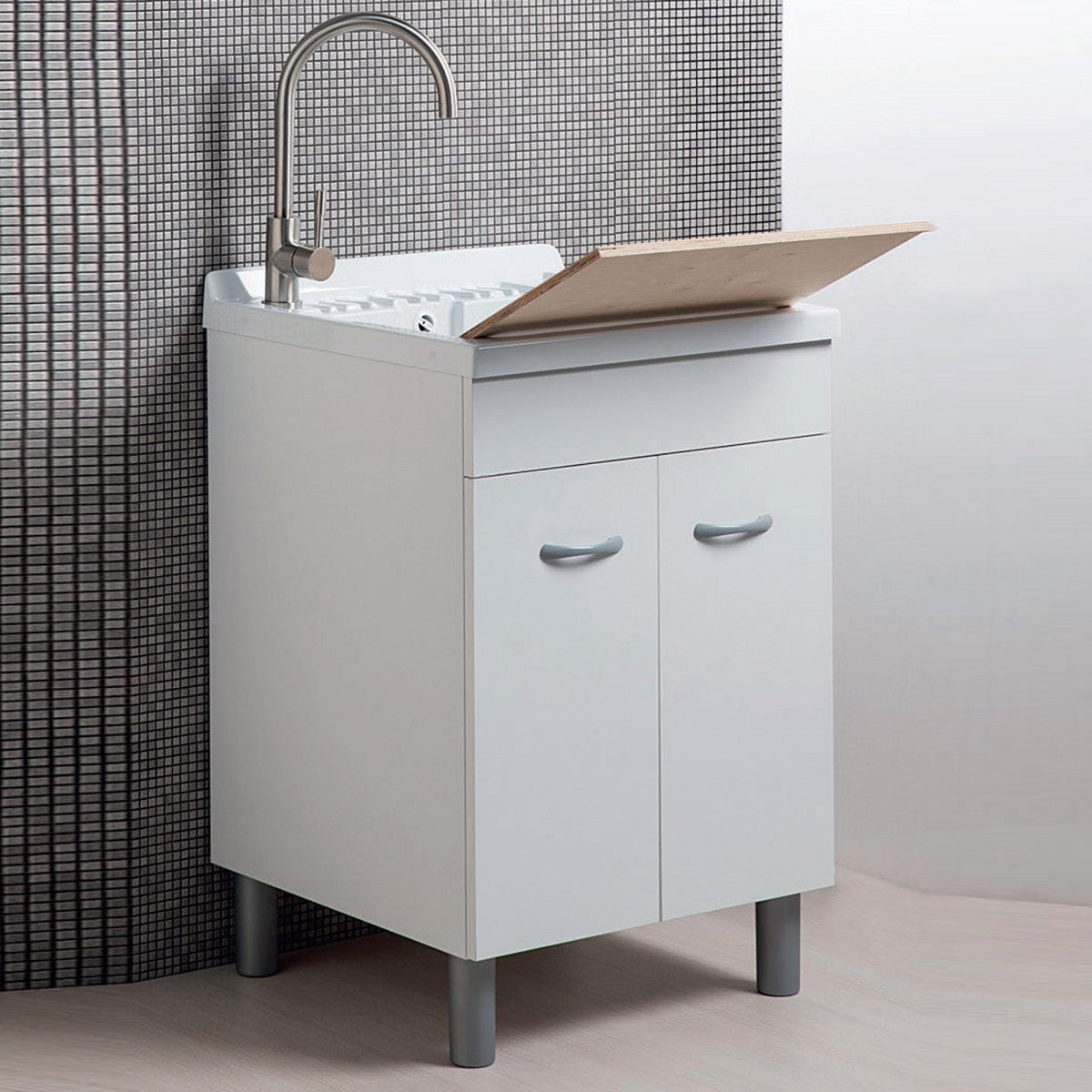 Armário de lavanderia ABS 60x60 60x50 50x50 Branco fosco 