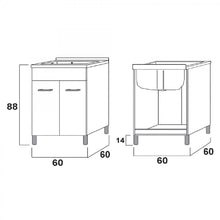 Carregar imagem no visualizador da galeria, Armário de lavanderia ABS 60x60 60x50 50x50 Branco fosco 
