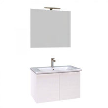 Carregar imagem no visualizador da galeria, Armário de banheiro suspenso de 80 cm em lariço branco com portas DUO-219-BL
