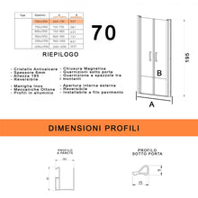 Carica l&#39;immagine nel visualizzatore di Gallery, Porta Doccia Con Due Antine Saloon H195 6mm DOBLA
