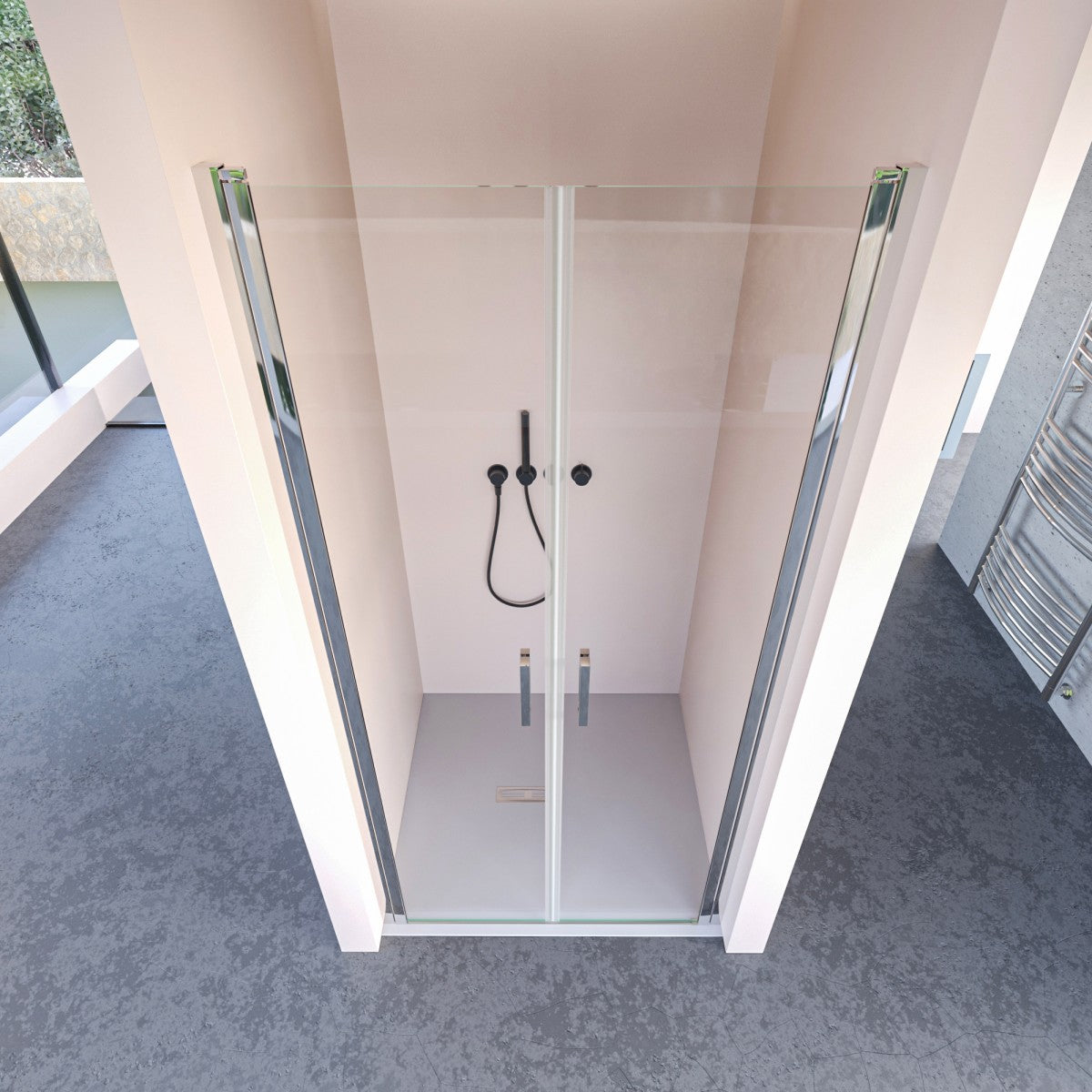 Porta Doccia Con Due Antine Saloon H195 6mm DOBLA