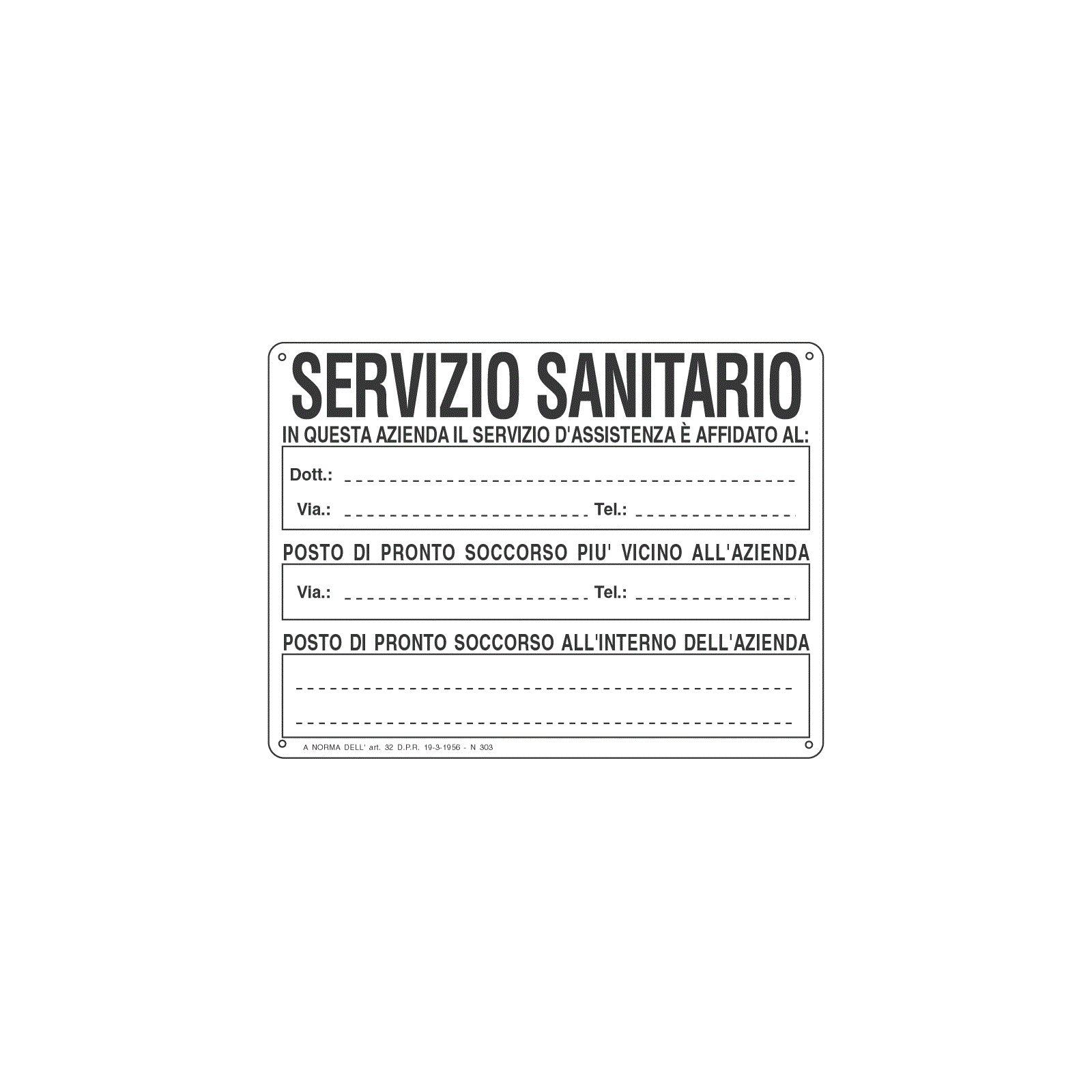Placa de serviço de saúde preenchível 20X30 