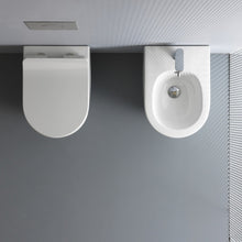 Carica l'immagine nel visualizzatore di Gallery, Sanitari A Pavimento Filo Muro Colore Bianco Serie Blob
