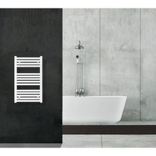 Carregar imagem no visualizador da galeria, Aquecedor de toalhas para radiador 80x45 branco distância central 40 cm 
