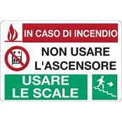 Carregar imagem no visualizador da galeria, Placas de proibição - Em caso de incêndio, não utilize o elevador, utilize as escadas 20x30
