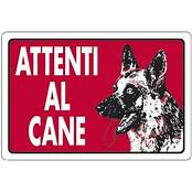 Carica l&#39;immagine nel visualizzatore di Gallery, ATTENTI AL CANE ALLUMINIO ROSSO 20 x 30
