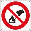 Placa de Proibição, Não Use Água para Apagar Incêndios Aqui, Alumínio, Vermelho/Branco, Italiano
